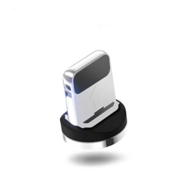 Compatible magnetic charger for iPhone and Android, features automatic docking and dust protection.