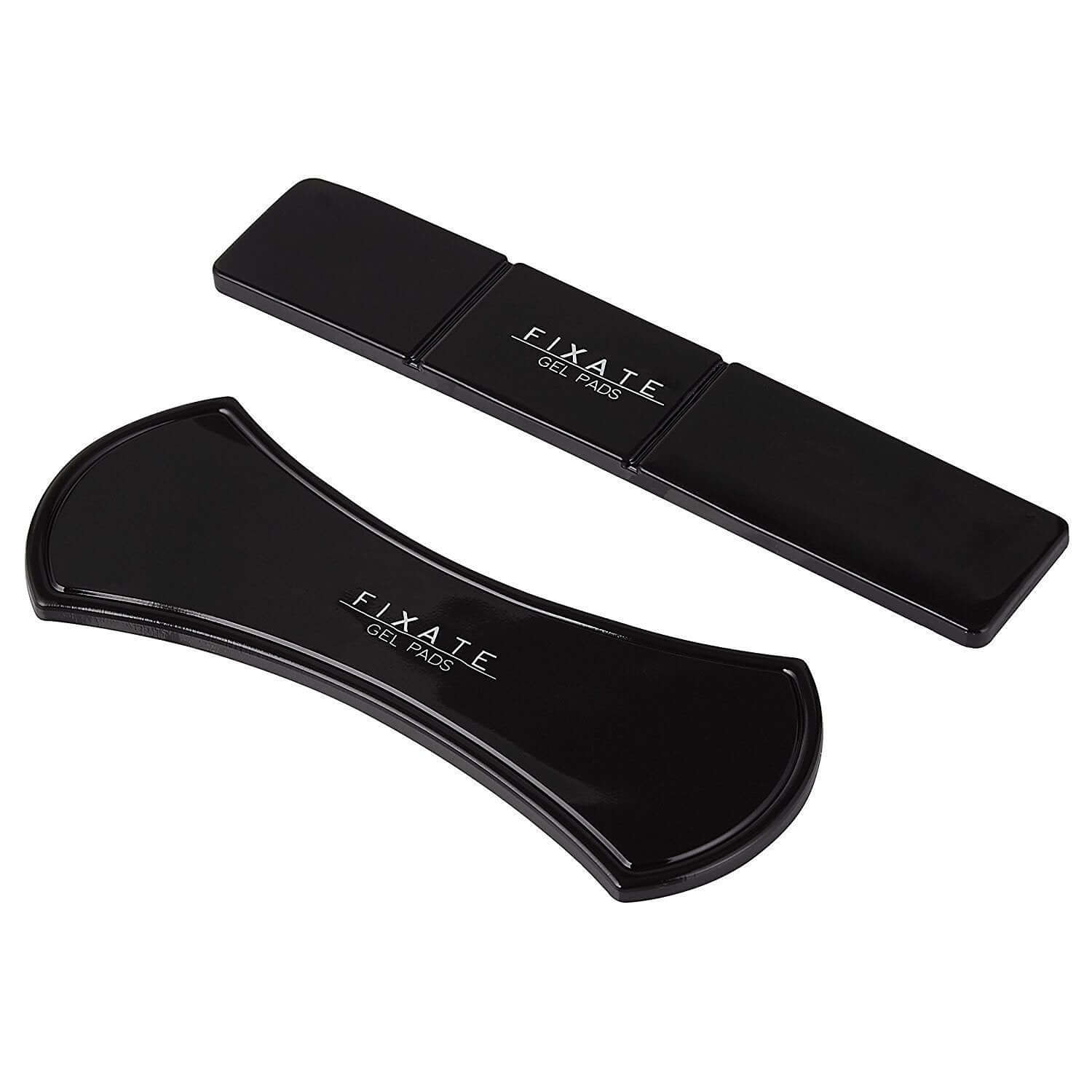 Multifunctional gel pads in black, perfect for portable phone holding and car use, 2 pack design.