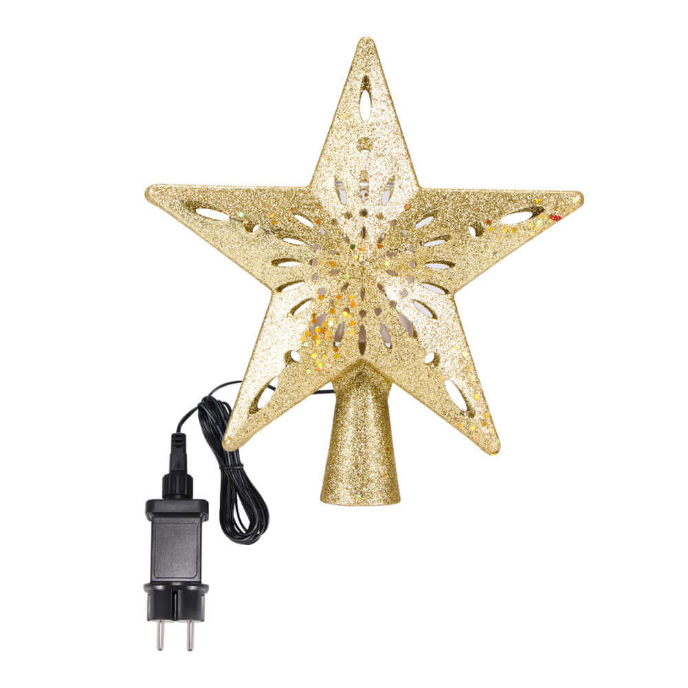 Christmas Tree Top Light Star Snowflake Shape LED Laser 