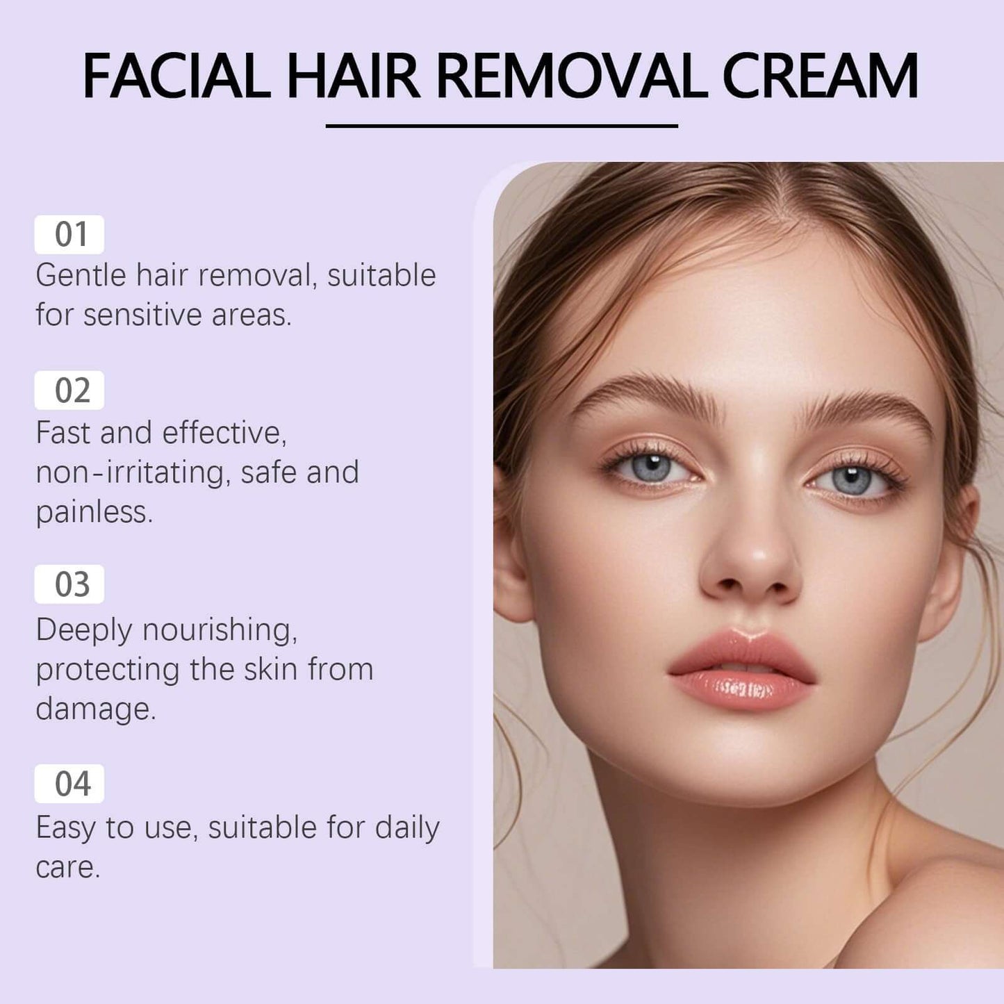Hair Removal Cream with Plant Extracts for Soft Smooth Skin