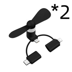 Mobile mini fan compatible with iPhone and Android, lightweight, eco-friendly, low noise, available in various colors.