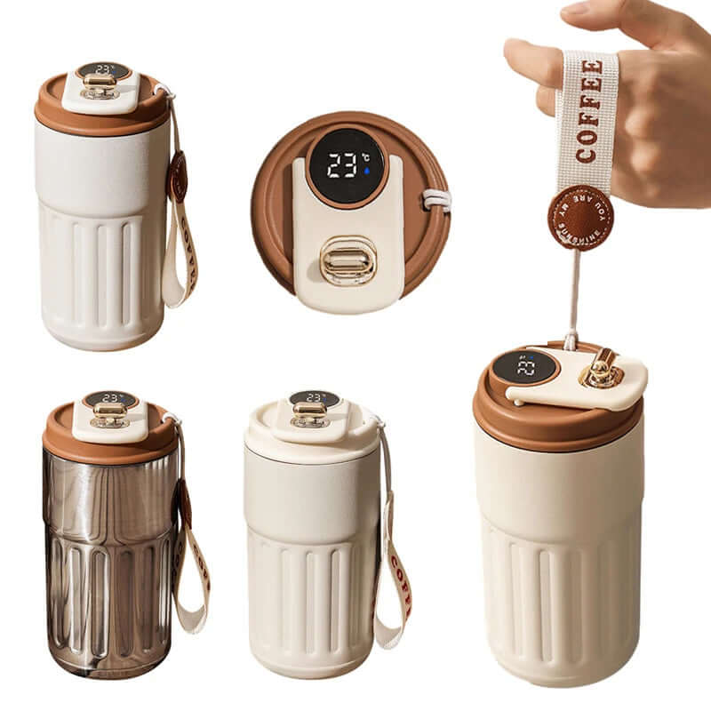 Smart Digital Thermal Bottle Portable Coffee Mug 