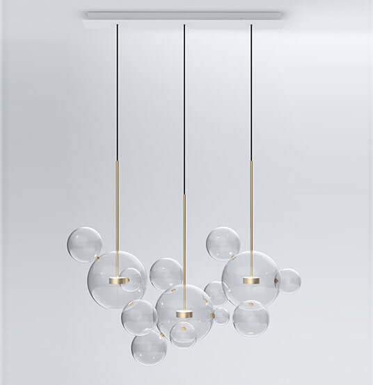 The Soap Bubble Mickey Chandelier adds a playful yet elegant LED glow to any living room, bedroom, or dining area with its artistic glass design.