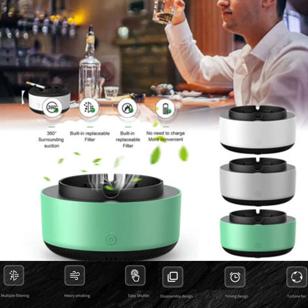 Car ashtray with air purification