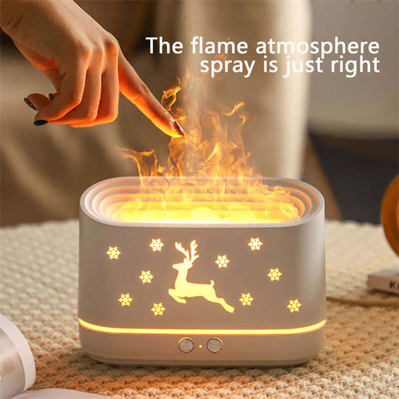 Elk Flame Humidifier – Cool Mist Aroma Diffuser with LED Flame Effect