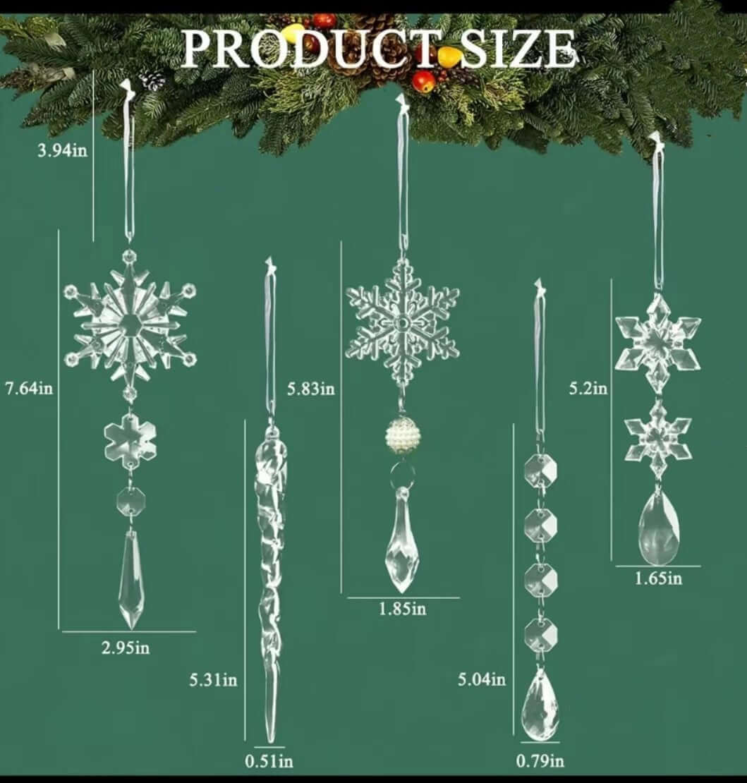 10pcs acrylic Christmas tree hanging ornaments