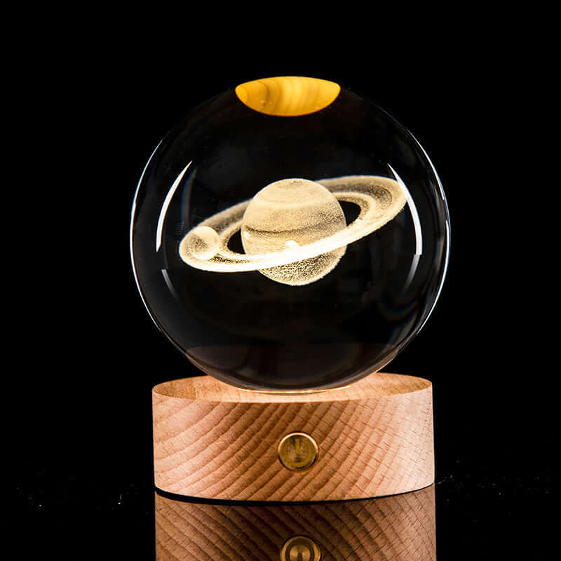 The Luminous Galaxy Crystal Ball features 3D laser-carved galaxies for a magical decor piece that glows—ideal for gifts, desks, or nightstands.