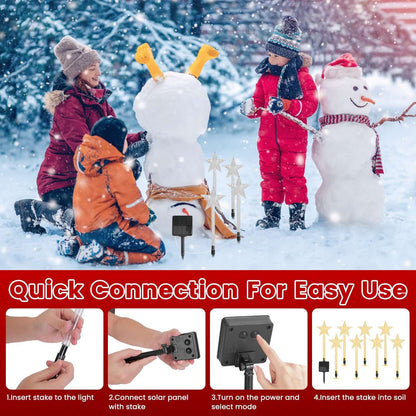 Christmas Solar Stake Lights 8Pack Star Path Lights