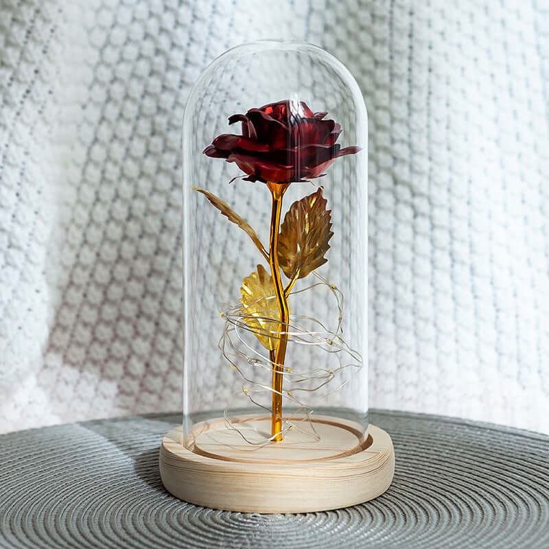  Christmas Decoration Rose Flower in Glass LED Light