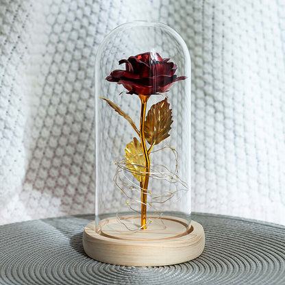  Christmas Decoration Rose Flower in Glass LED Light
