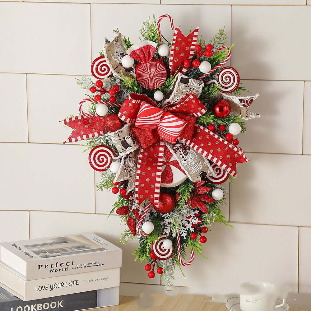 Christmas Wreath Candy Upside Down Tree Garland 