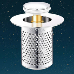 SUS304 wash basin drain plug with strainer for effective leakage prevention and water flow control.