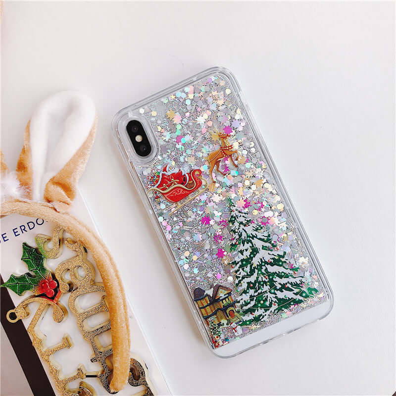 Mobile Cover Santa Claus Christmas Tree Quicksand Shell