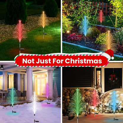 4Pack 7 Color Changing Solar Christmas Tree Lights Outdoor 