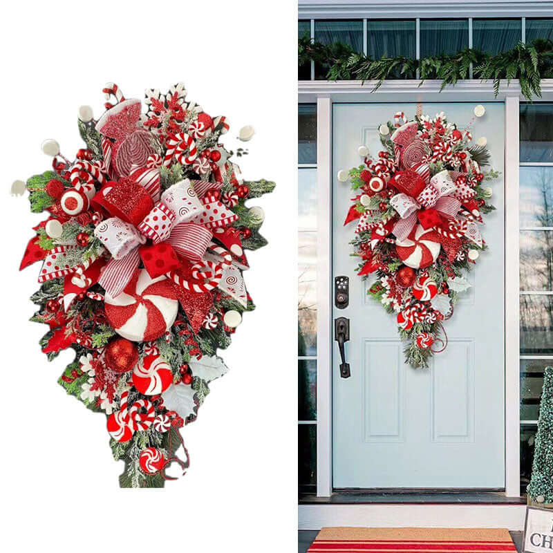 Christmas Wreath Candy Upside Down Tree Garland 