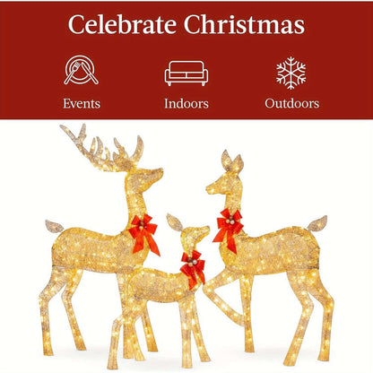 Golden Christmas Reindeer Decorations
