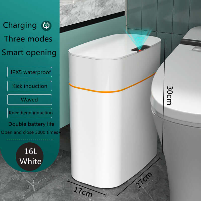 Smart Trash Can Automatic Induction Lid Compact Design