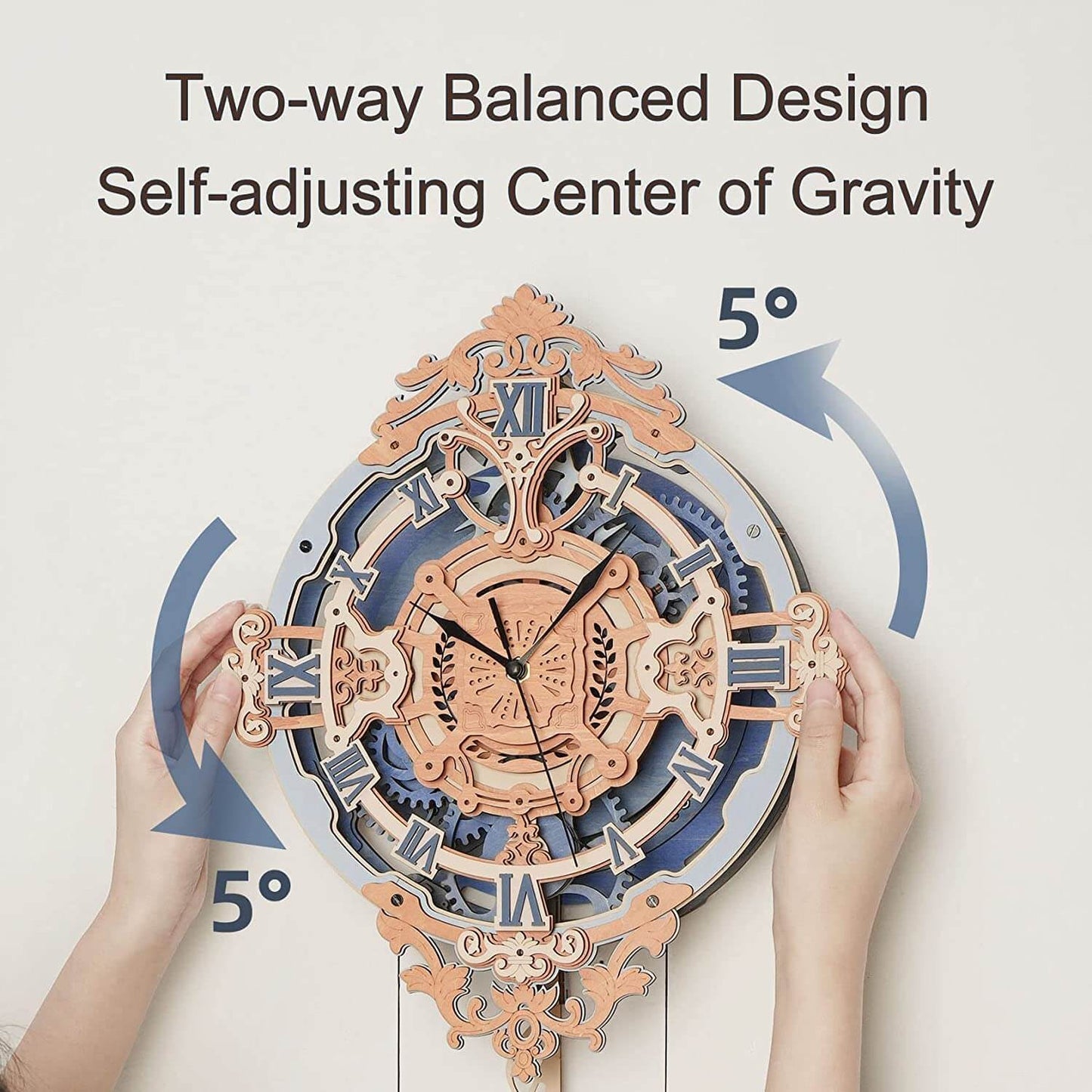 Robotime ROKR 3D Wooden Puzzle Wall Clock for Kids