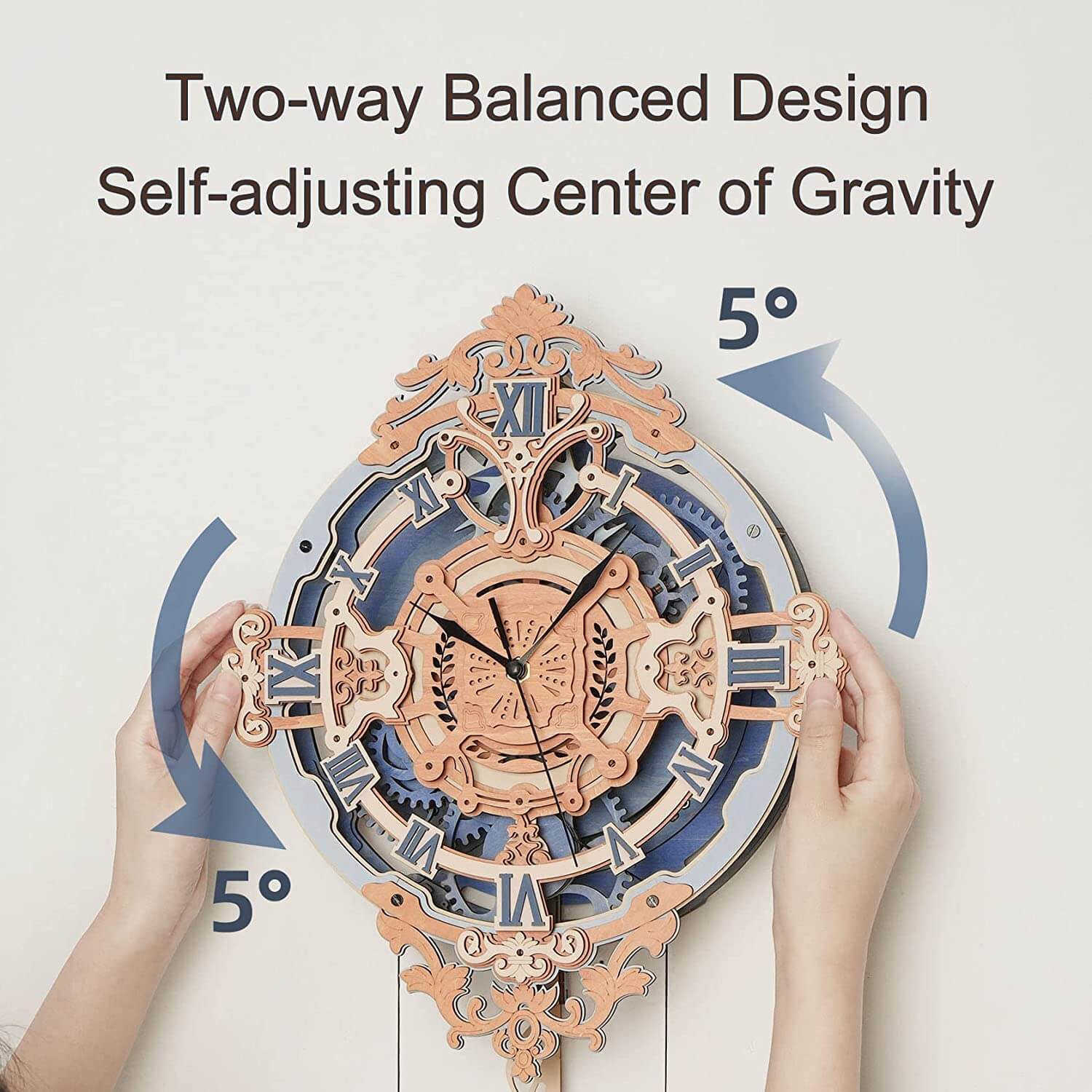 Robotime ROKR 3D Wooden Puzzle Wall Clock for Kids