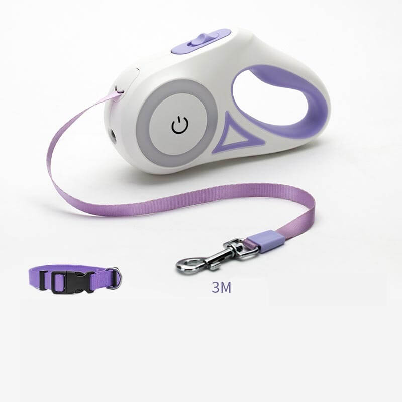 Retractable dog leash with comfortable grip for walking pets outdoors