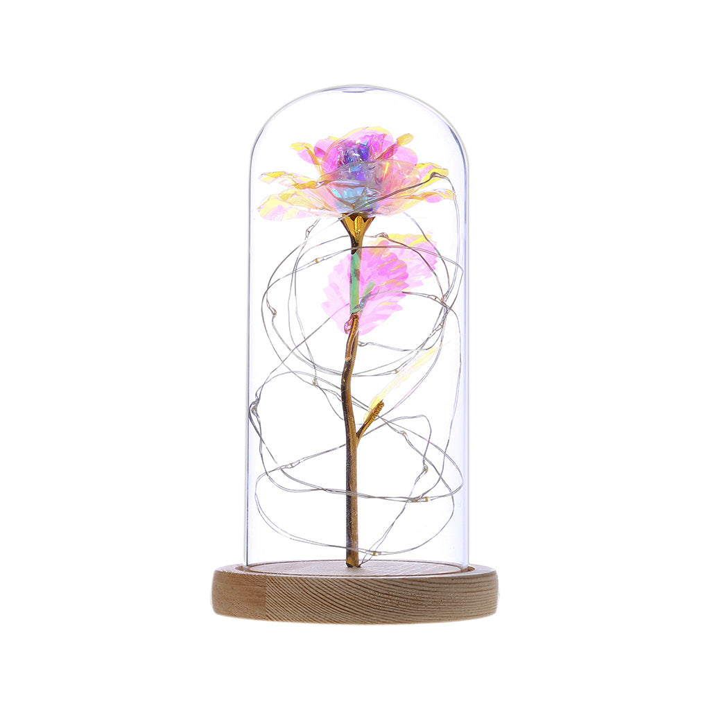 Enchanted Forever Rose Flower in Glass with LED Light
