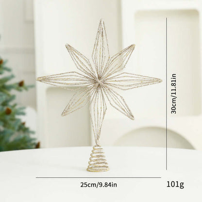 Eight Awn Star Champagne Christmas Decoration Ornaments