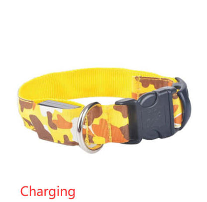LED Dog Collar camouflage pet supplies luminous dog collar