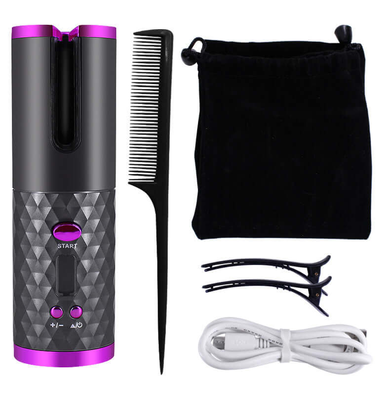 portable hair curling iron LCD display