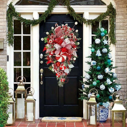 Christmas Wreath Candy Upside Down Tree Garland 