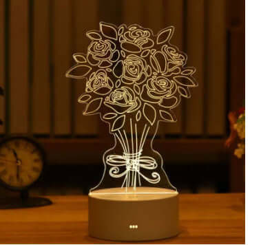 3D Acrylic LED Night Lamp – Neon Sign for Room Decor