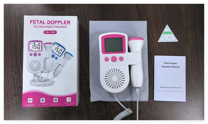 Fetal heartbeat monitor with 2.5MHz probe and LCD display for home use
