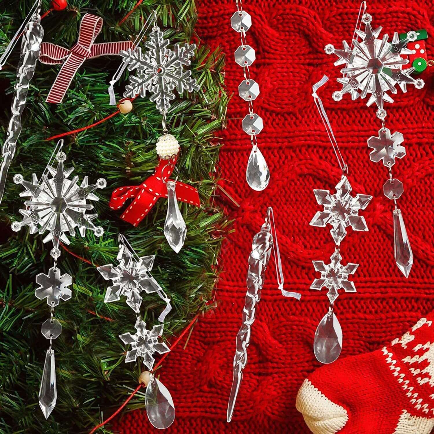10pcs acrylic Christmas tree hanging ornaments