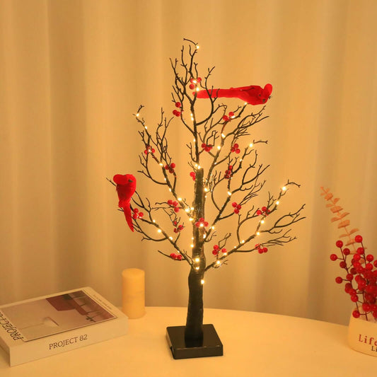 Luminous Red Bird Winding Tree Lamp Holiday Decor