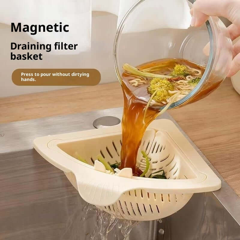 Magnetic Suction Cleaning Food Triangle Drain Basket