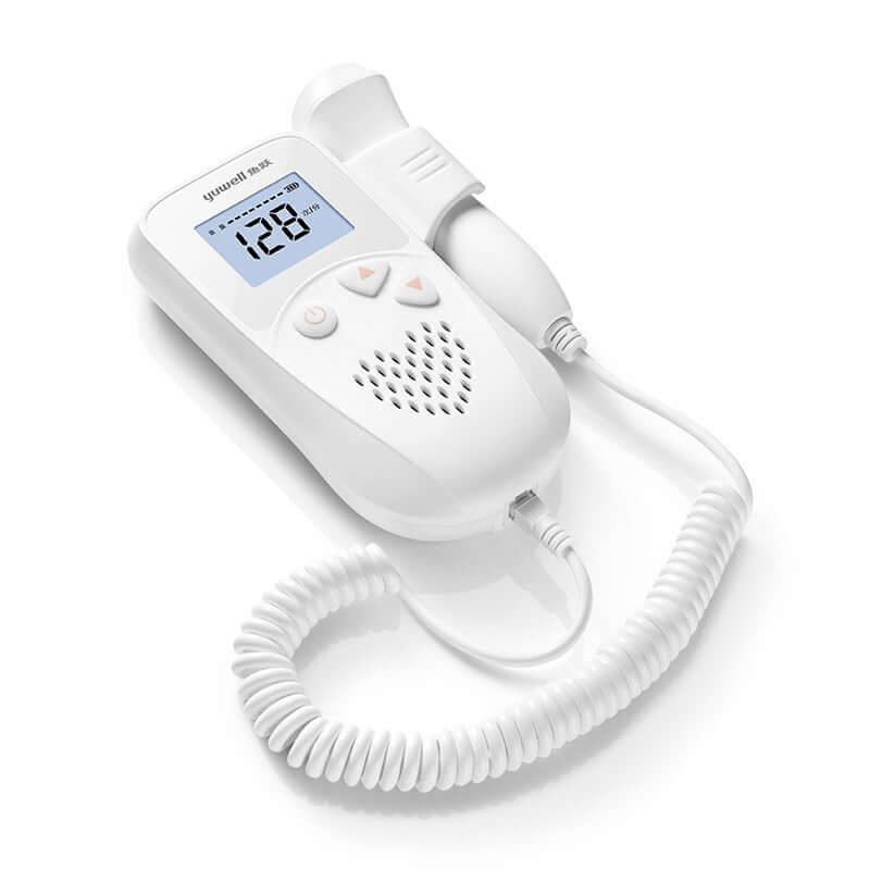Fetal heartbeat monitor with 2.5MHz probe and LCD display for home use