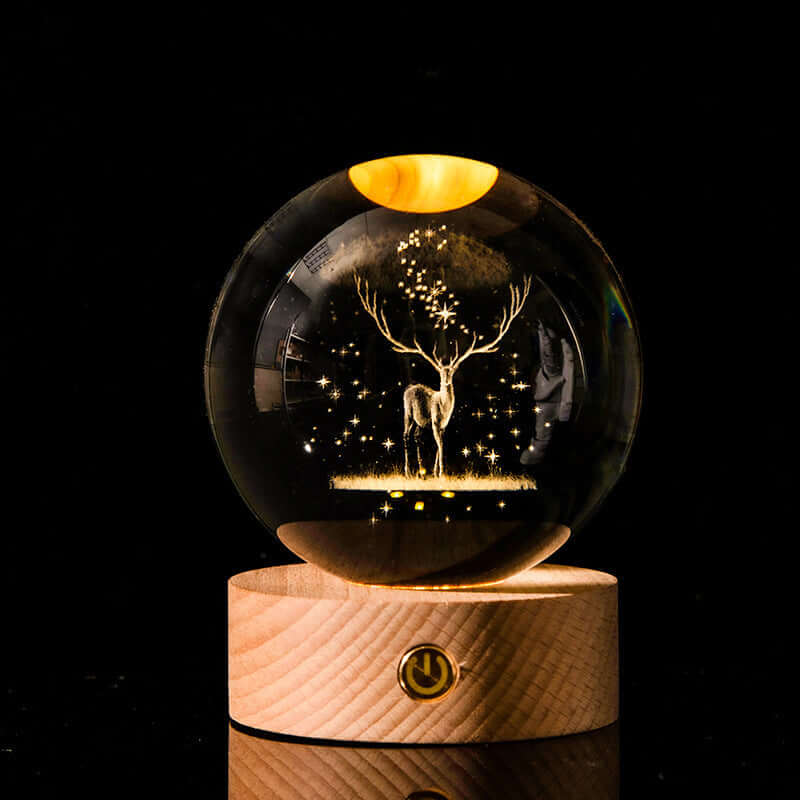 The Luminous Galaxy Crystal Ball features 3D laser-carved galaxies for a magical decor piece that glows—ideal for gifts, desks, or nightstands.