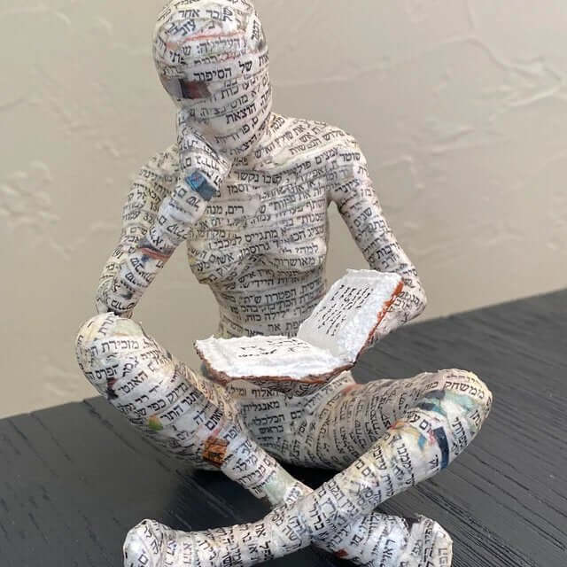 Home Decor Reading Woman Thinker Resin Statue - Elegant 