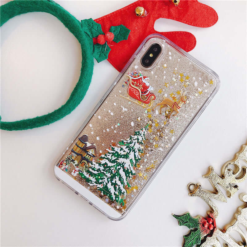 Mobile Cover Santa Claus Christmas Tree Quicksand Shell