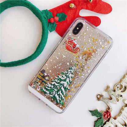 Mobile Cover Santa Claus Christmas Tree Quicksand Shell