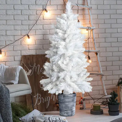 4 FT White Artificial Christmas Tree With Pot Stand
