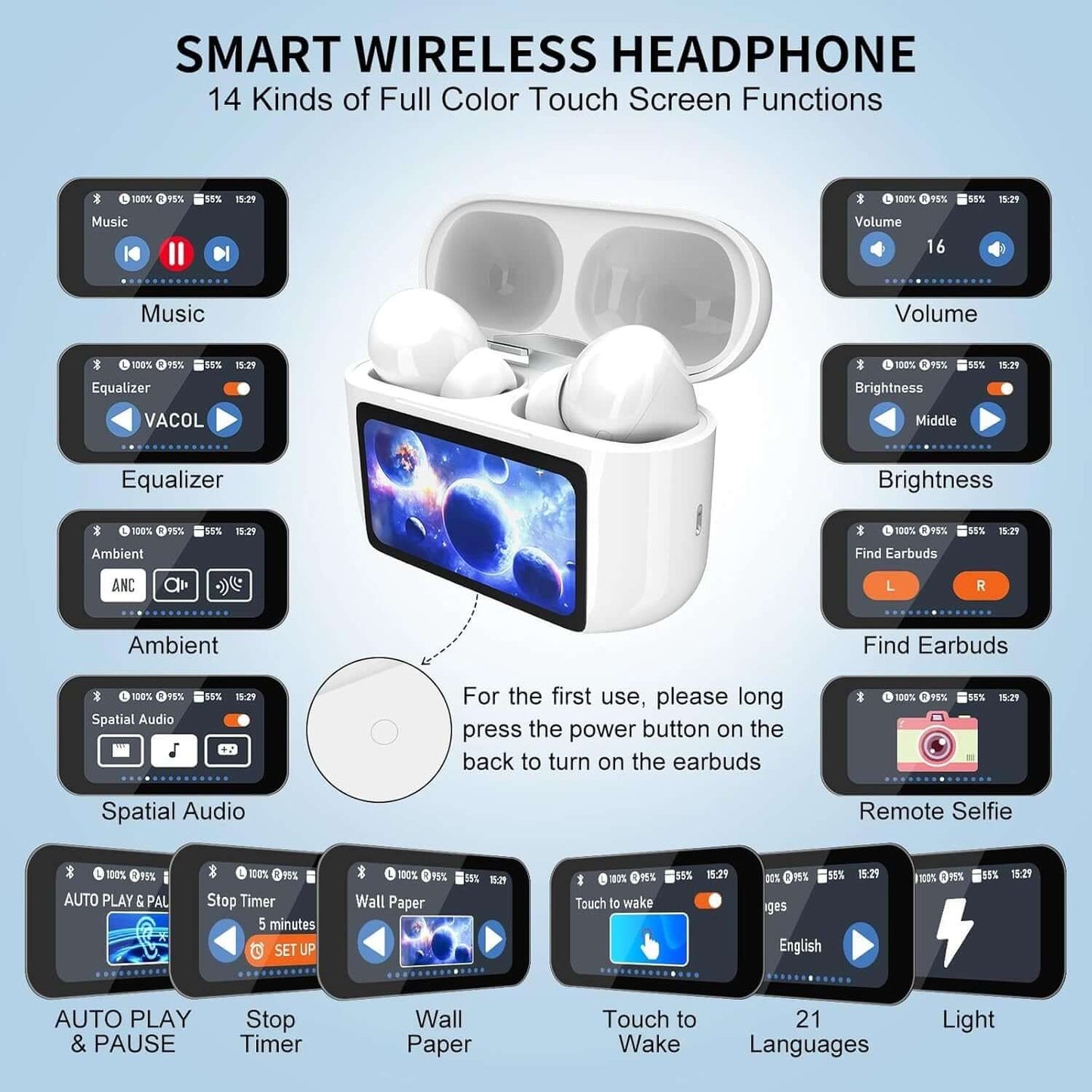 wireless ear buds with touch controls