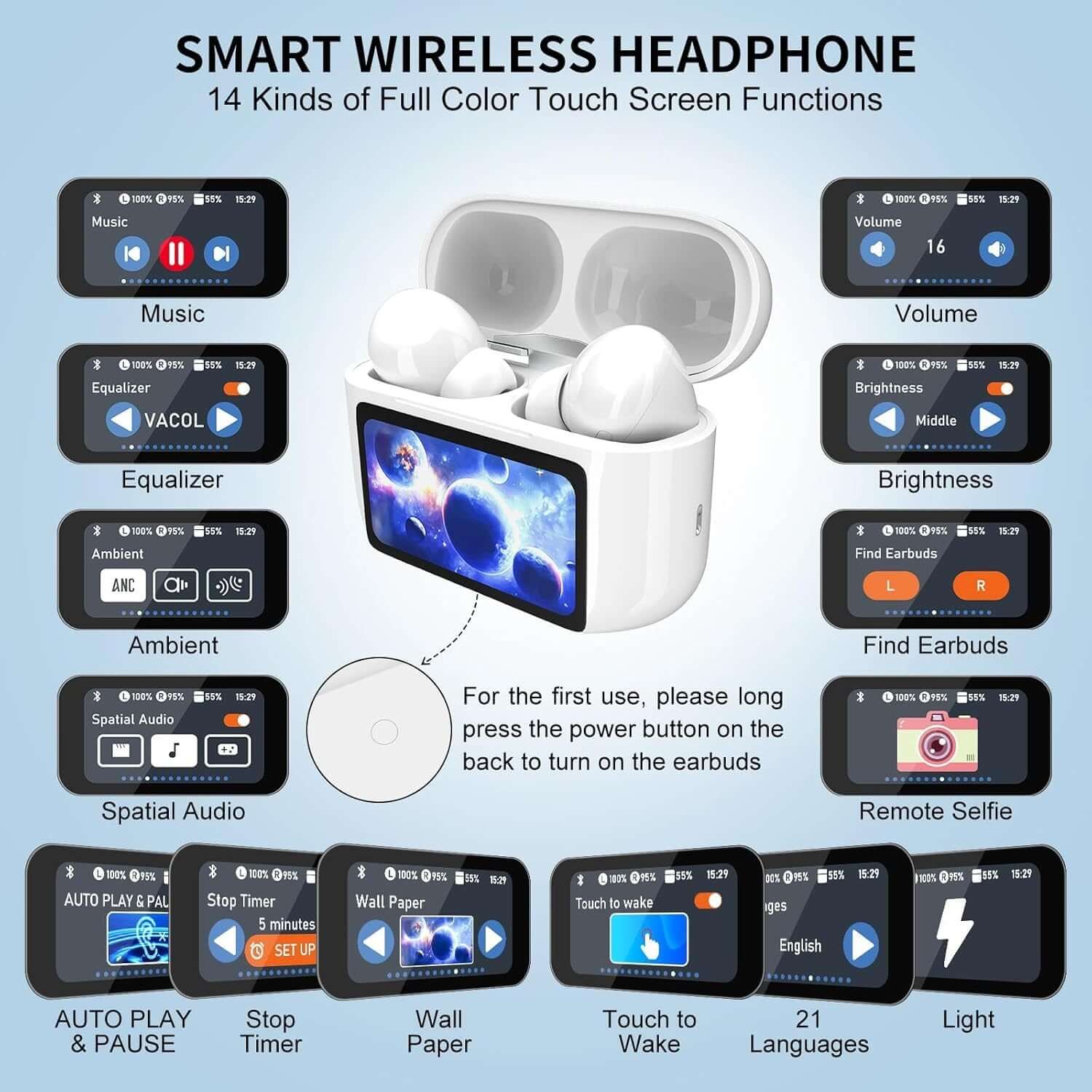 wireless ear buds with touch controls