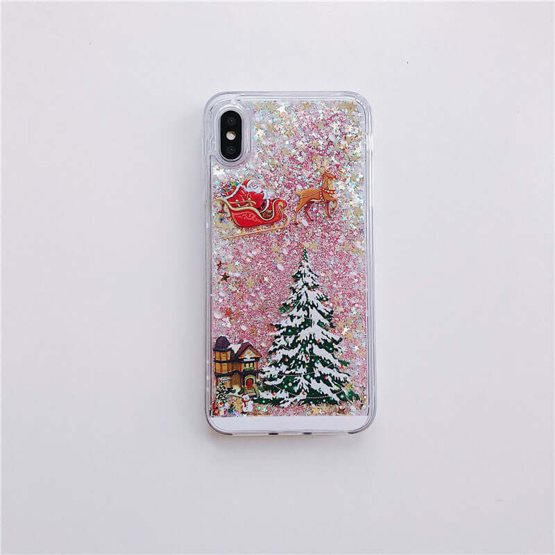 Mobile Cover Santa Claus Christmas Tree Quicksand Shell