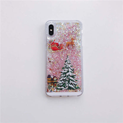 Mobile Cover Santa Claus Christmas Tree Quicksand Shell