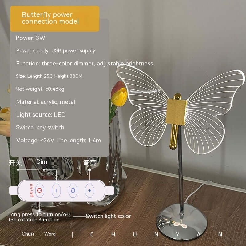 Bedroom Table Light Butterfly Night Lamp Bedroom Table Light