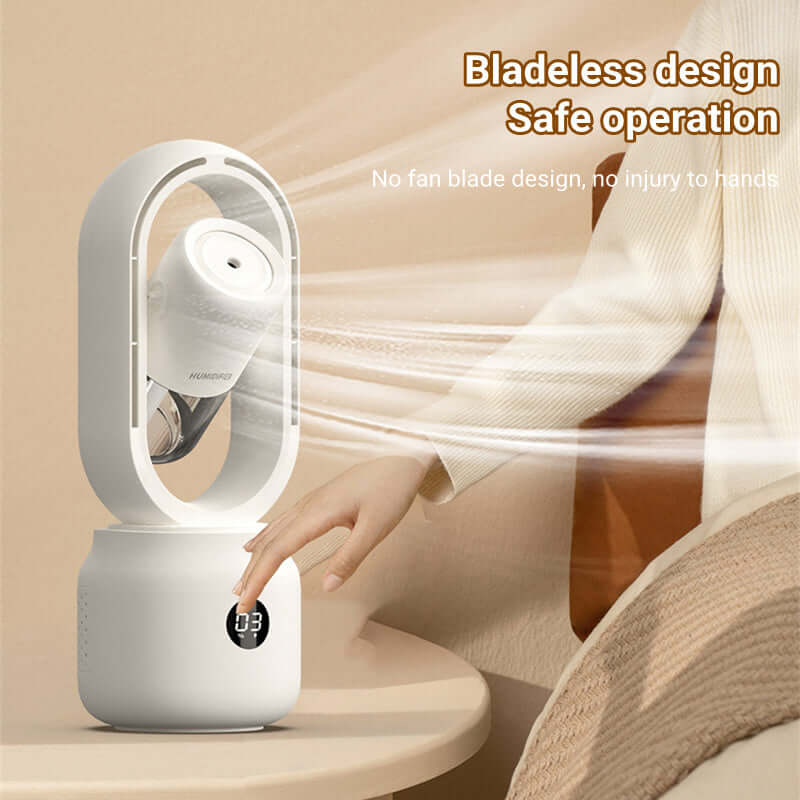 Summer Mist Electric Fan – USB Portable & Bladeless