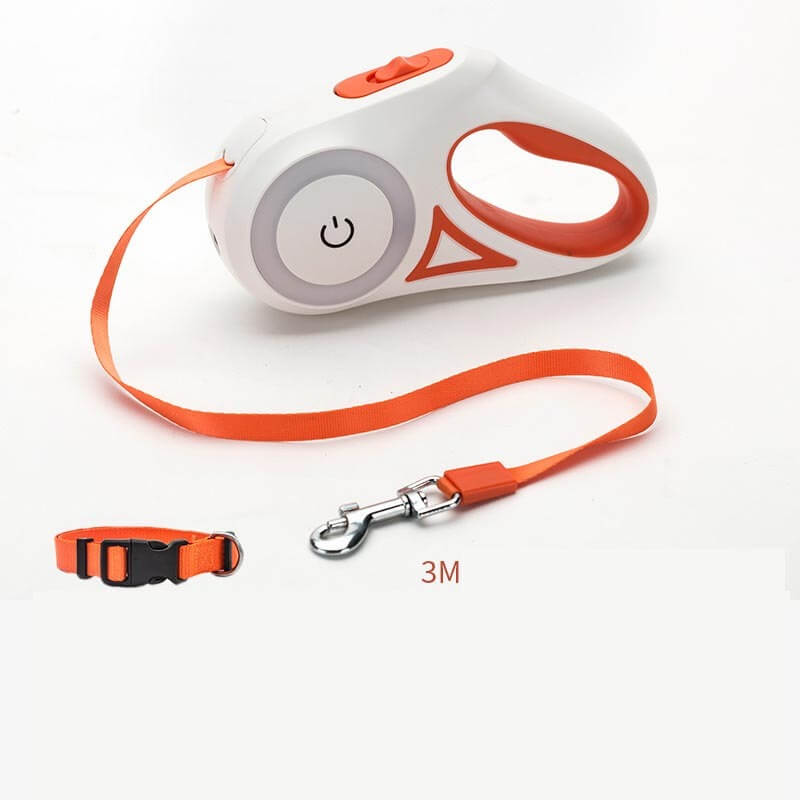 Retractable dog leash with comfortable grip for walking pets outdoors