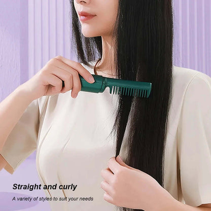 Professional Wireless Hair Straightener Curler Comb Heating