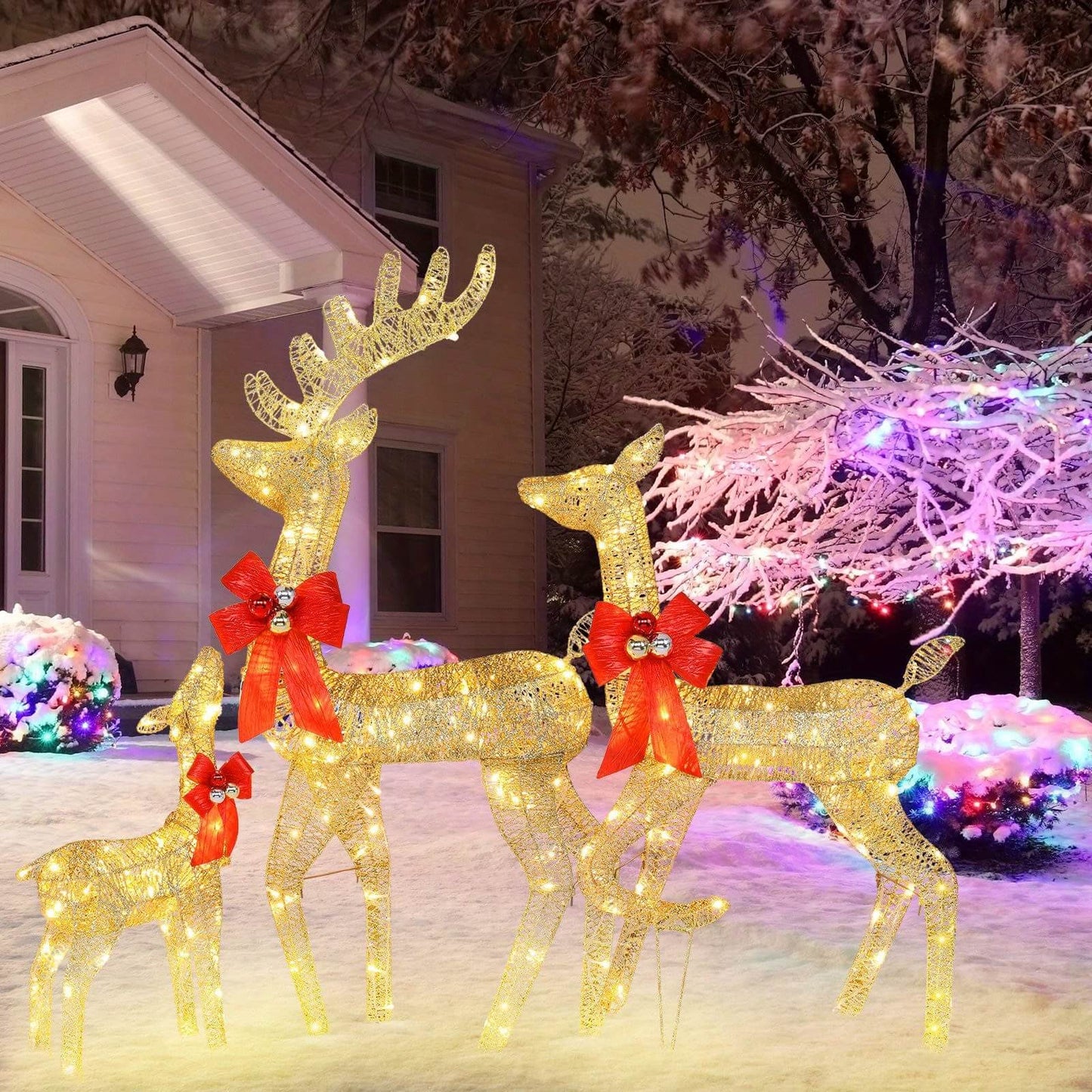 Golden Christmas Reindeer Decorations