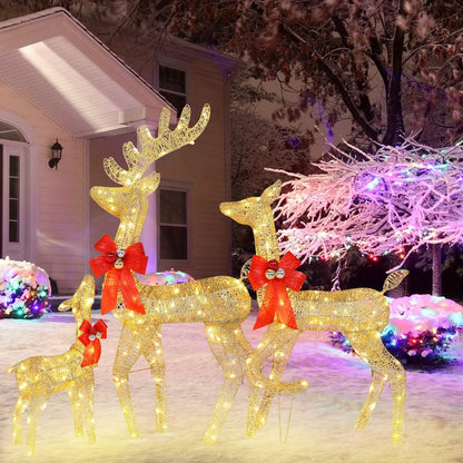 Golden Christmas Reindeer Decorations